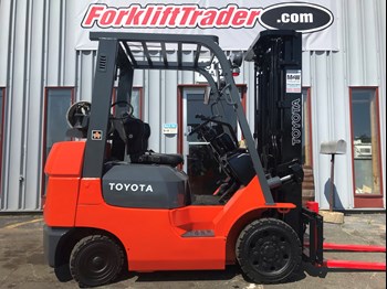 Cushion tires orange toyota forklift for sale