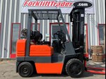 Orange toyota forklift with 187" lift height