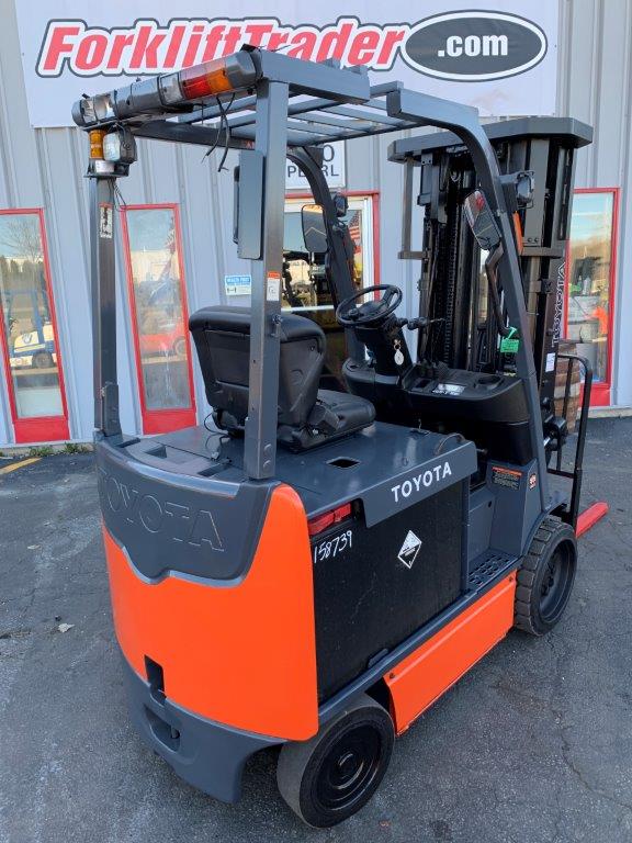2015 orange toyota forklift with 259" lift height for sale