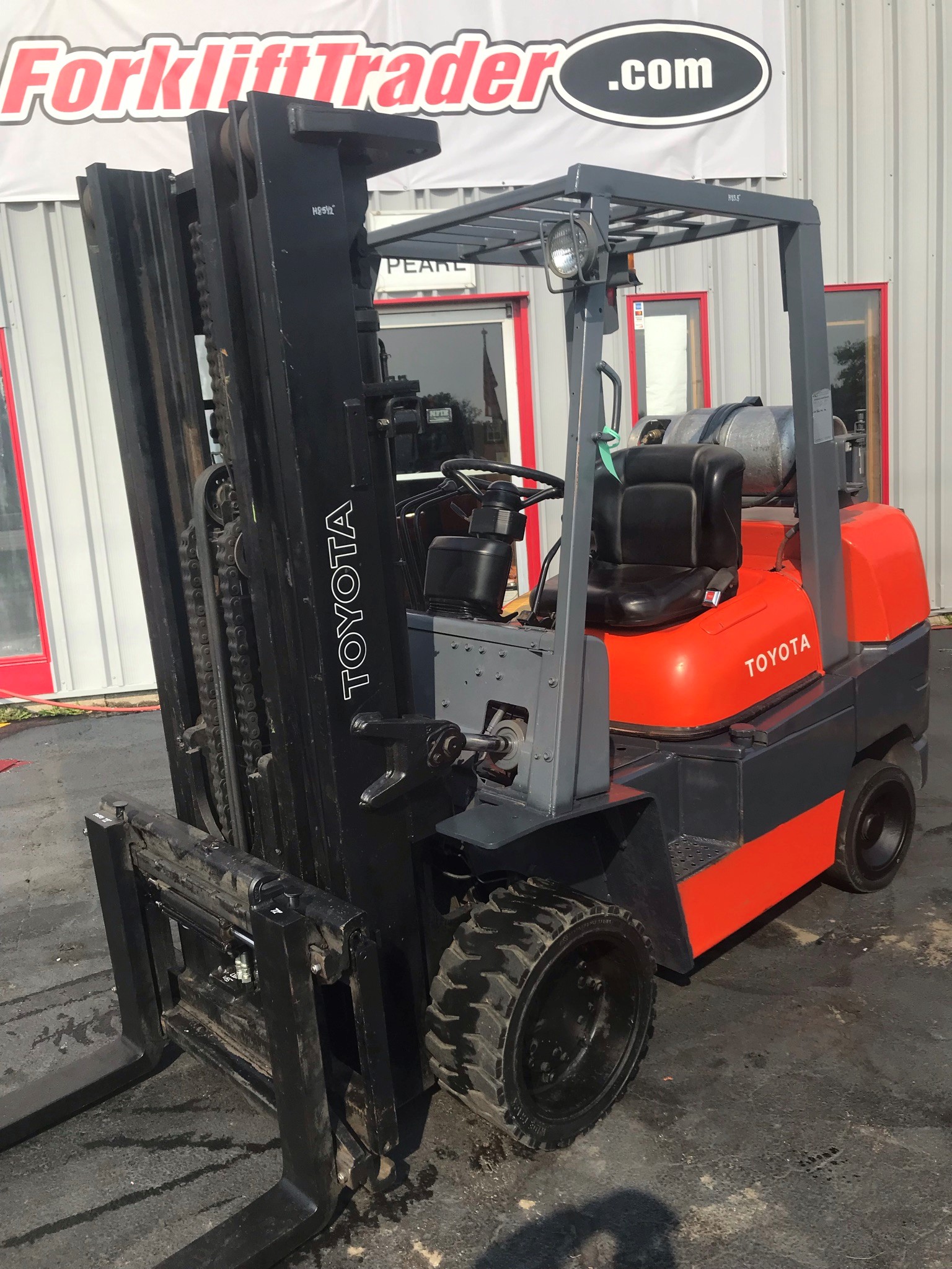 60" forks 1998 orange toyota forklift for sale