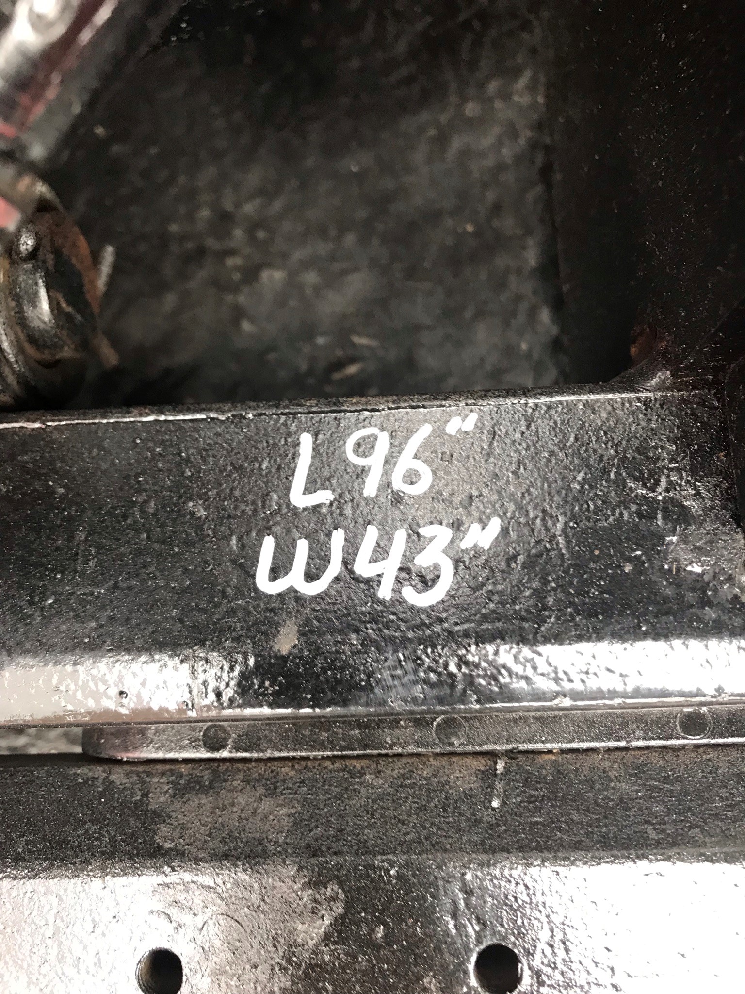 Orange toyota forklift with dimensions L96" W43" for sale