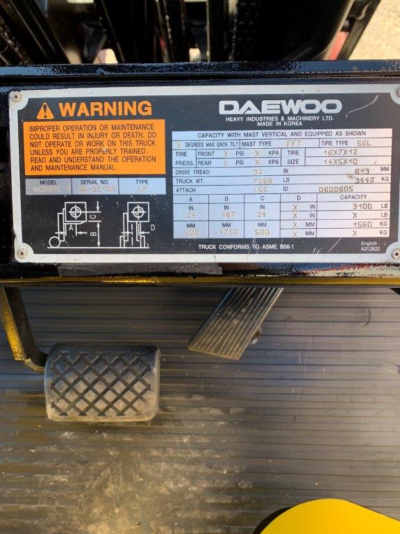 Model GC20SC-2 yellow toyota forklift with serial number 00102 for sale
