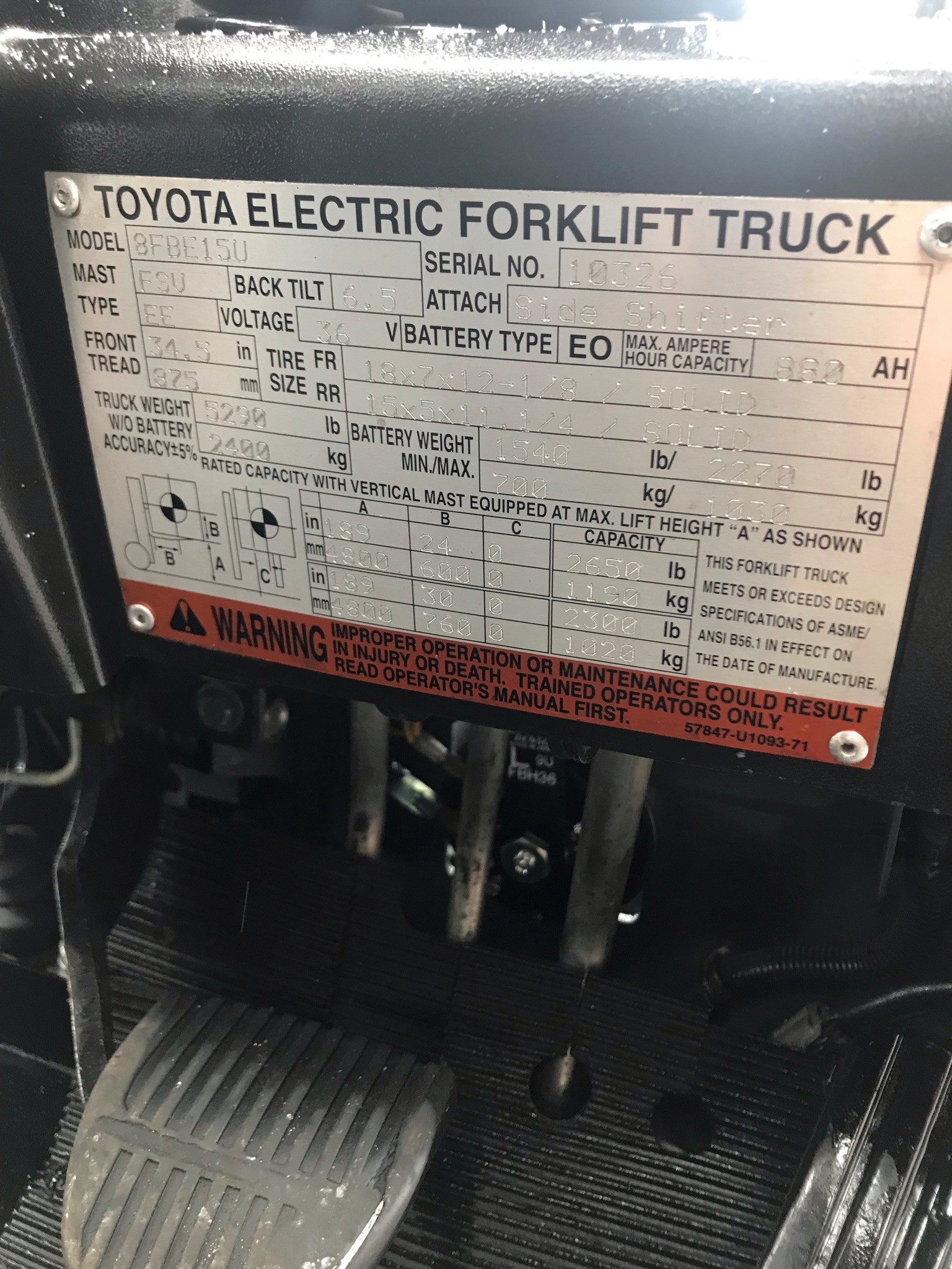 Model 8FBE15U orange toyota forklift with serial number 10326 for sale Model 8FBE15U orange toyota forklift with serial number 10326 for sale