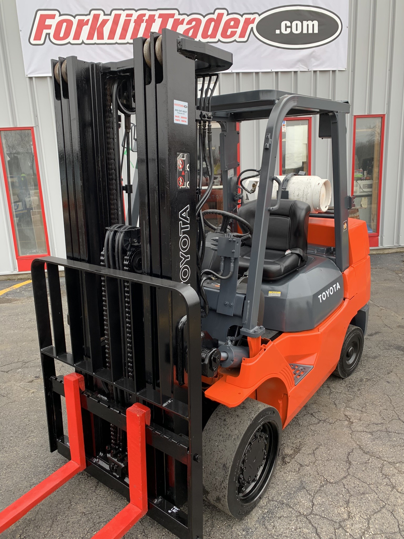 48" forks orange toyota forklift for sale