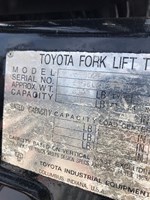 Model 5FGC25 orange toyota forklift with serial number 75254 for rent