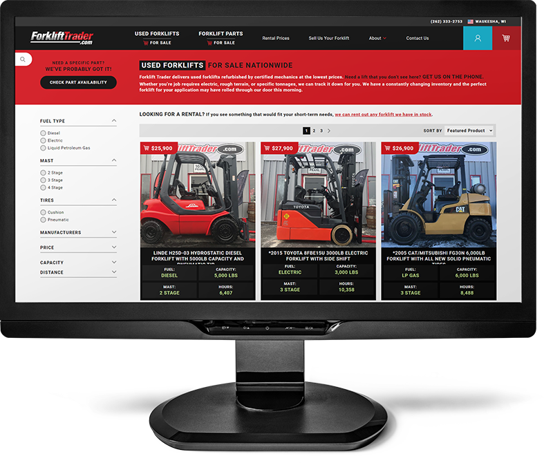 Convenient forklift sales online